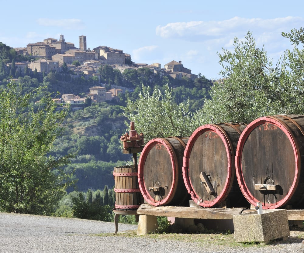 Montepulciano, a beautiful Tuscan town known for its Vino Nobile wine