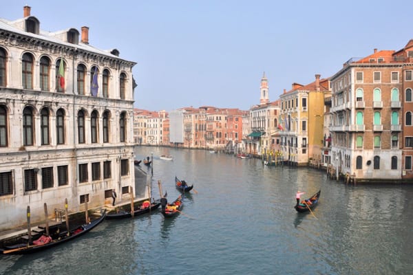 Even on a sunny day, Venice's Grand Canal in February is relatively tranquil!