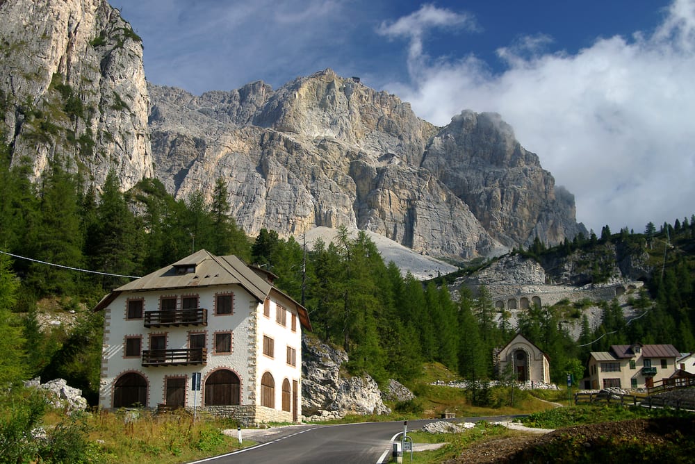 The Falzarego Pass in the mountains of Trentino-Alto Adige