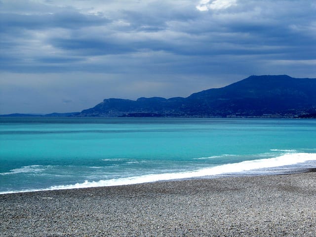 Beautiful beach in Italy near Ventimiglia
