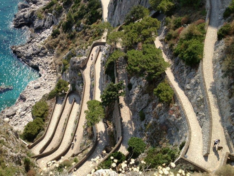 Incredible Via Krupp that zigzags down to Marina Piccola