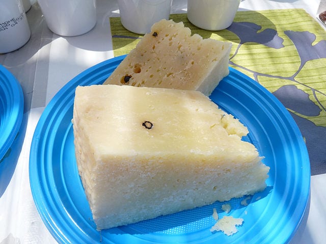 Pecorino pepato cheese of Italy