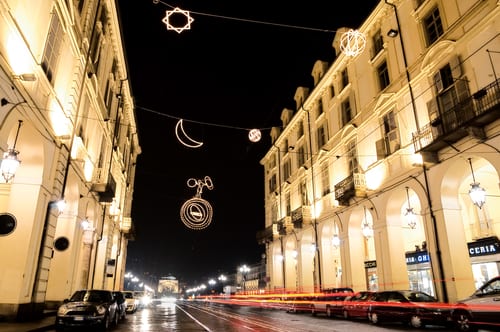 Christmas lights in Turin