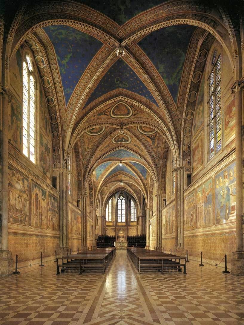 Interior of the Basilica of San Francesco in Assisi
