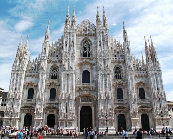 Milan's Duomo is the bullseye in the center of the city.
