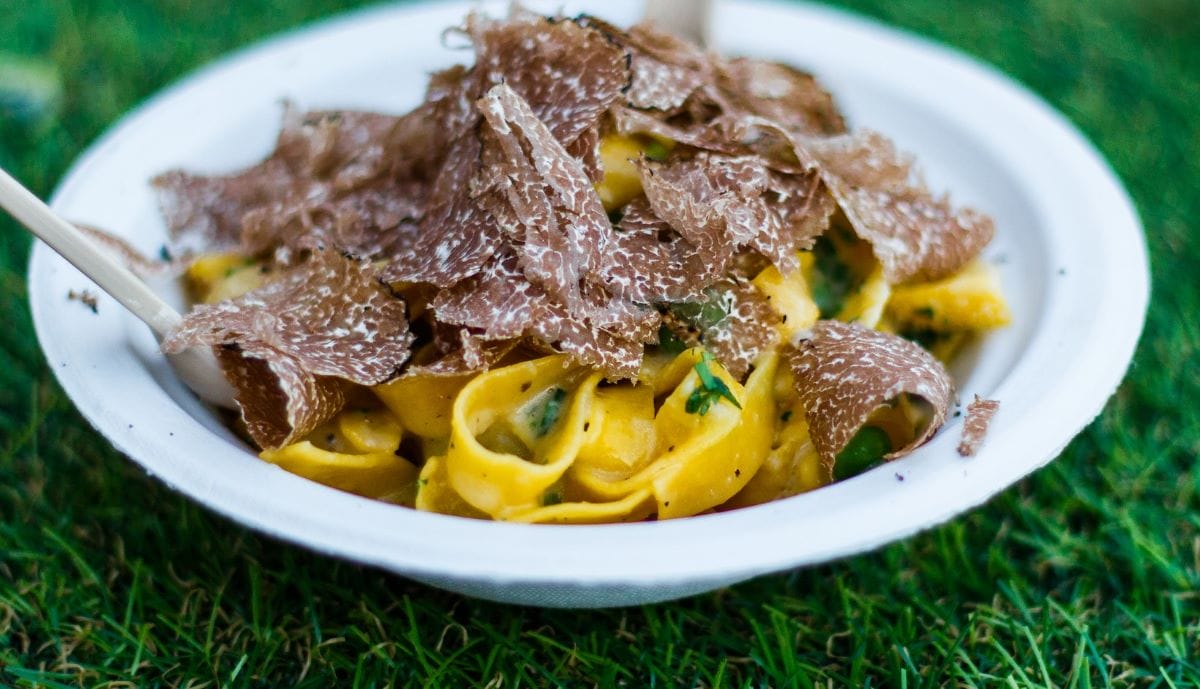 pasta topped with truffles