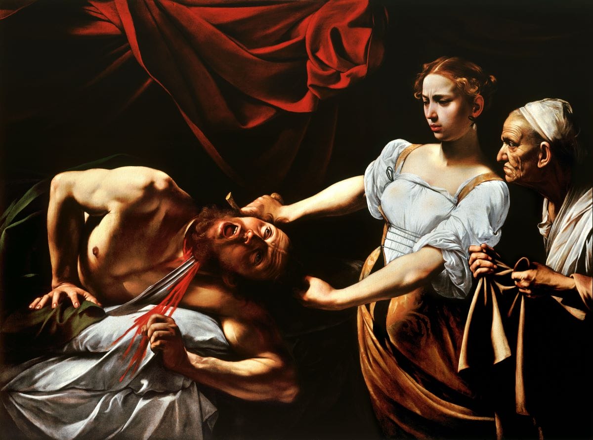 painting of woman beheading a man