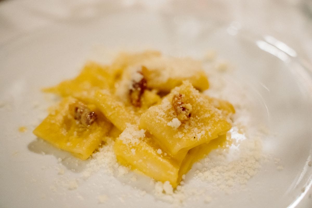 Close up of a typical Italian dish, carbonara.